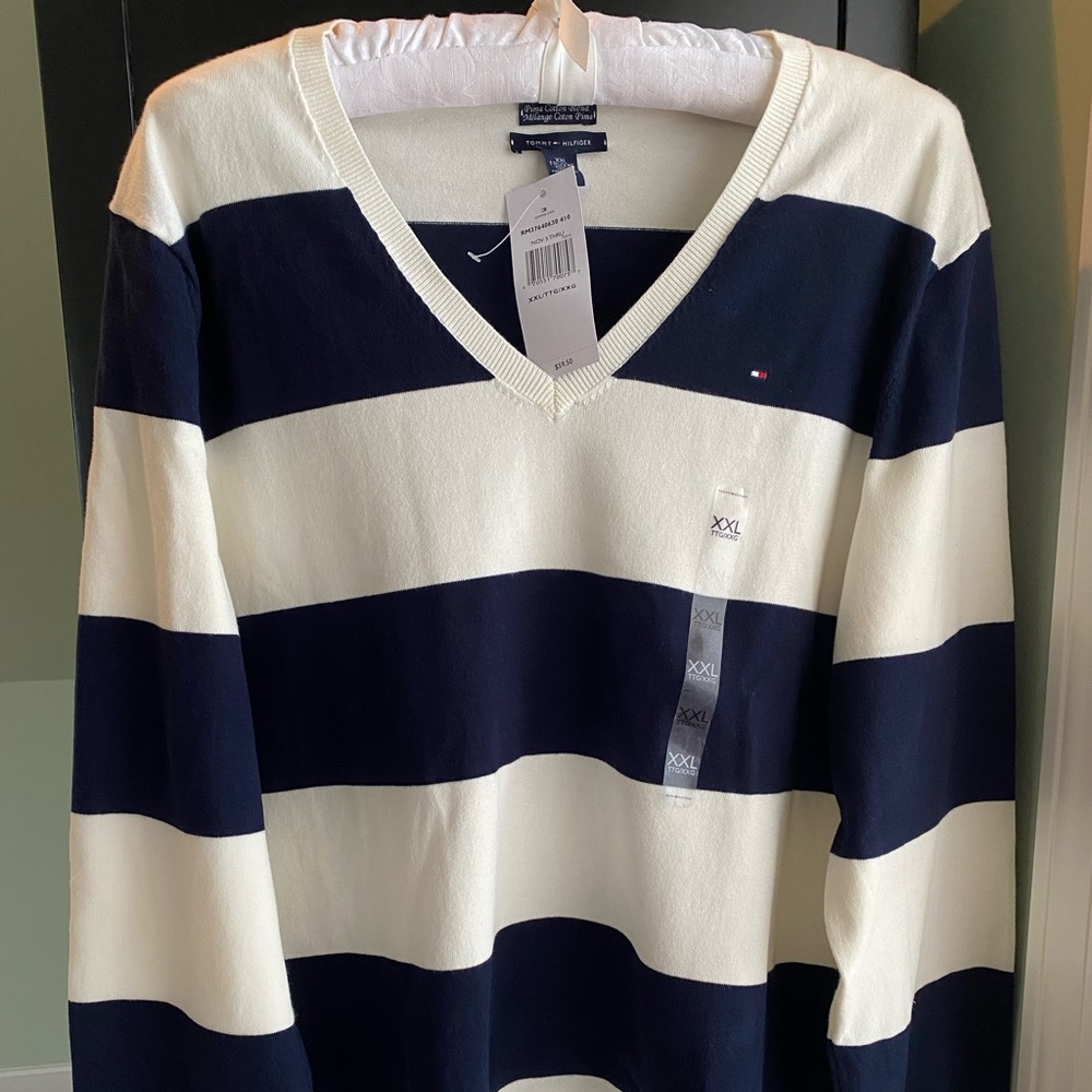 Tommy Hilfiger Pima cotton blend v-neck sweater